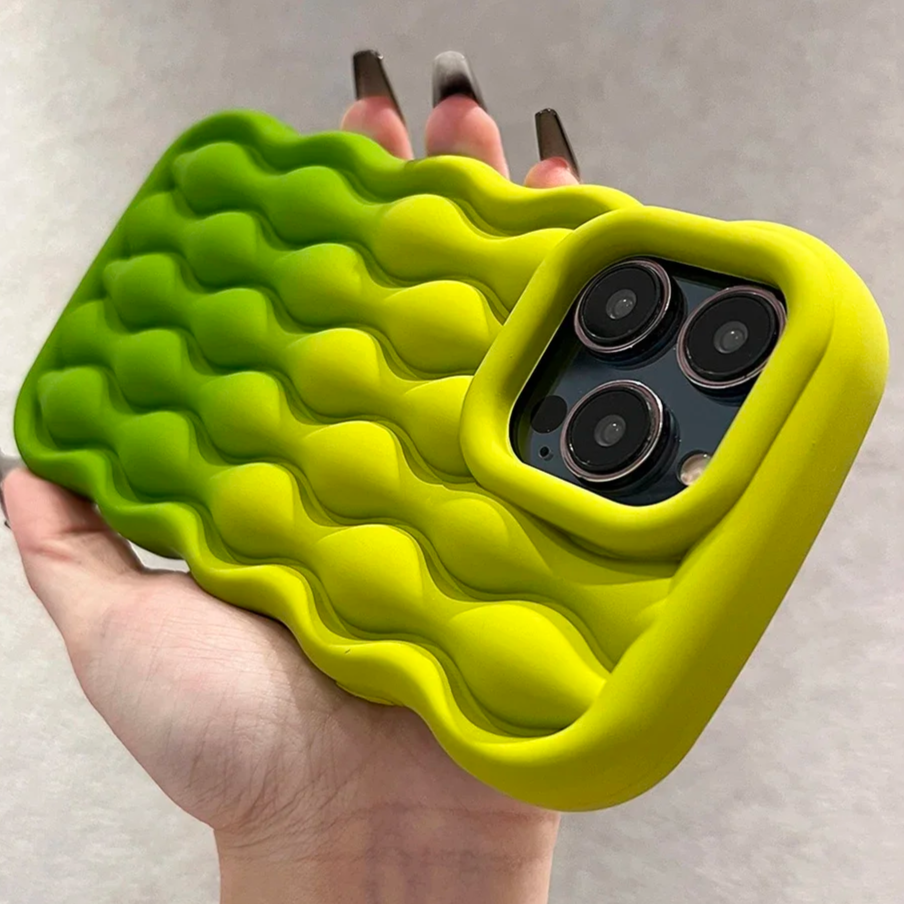 Extra dicke Airbag Silikon Wellen Optik Hülle/Case für iPhone