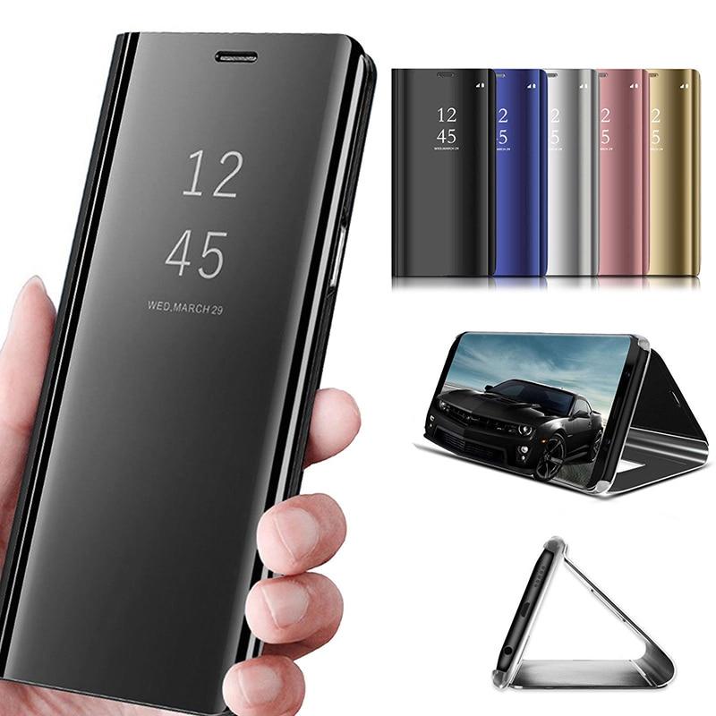 Transparente/Spiegel Klapp Hülle/Flip Case viele Farben für Samsung Galaxy 