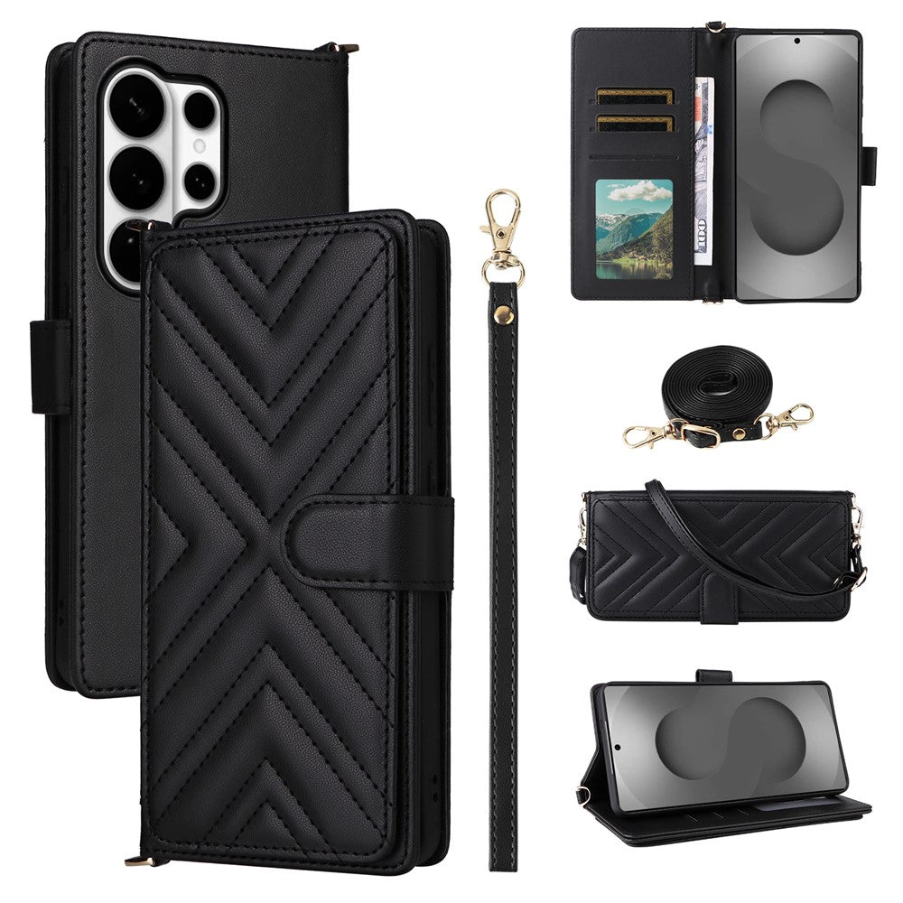 Karierte Kunstleder Brieftaschen Hülle/Case für Samsung Galaxy S26, S26 Plus, S26 Ultra