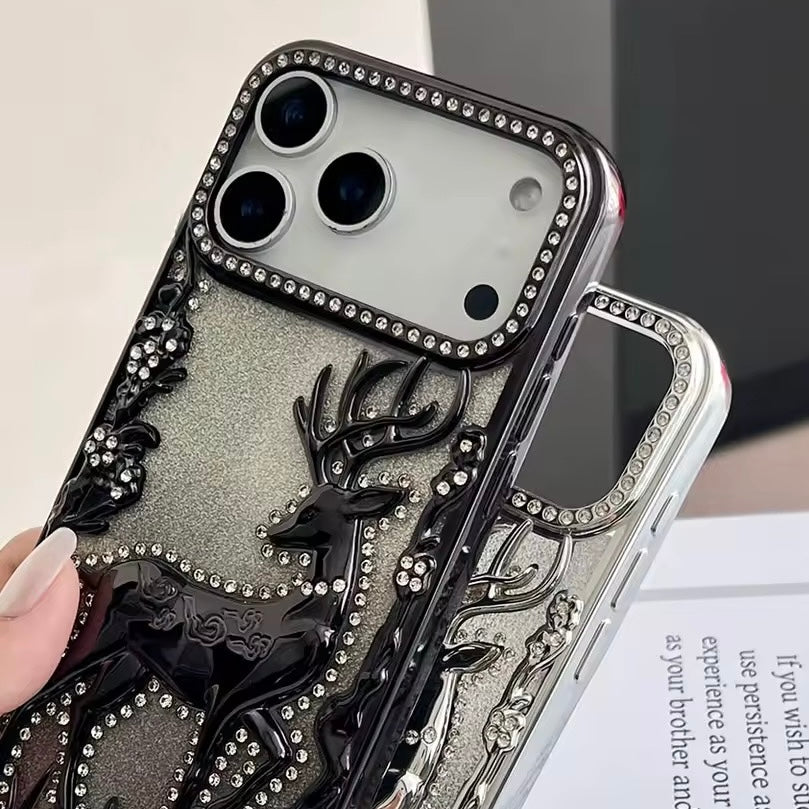 3D Rentier Glitzer/Diamant Silikon Hülle/Case für iPhone 17 Pro, 17 Pro Max