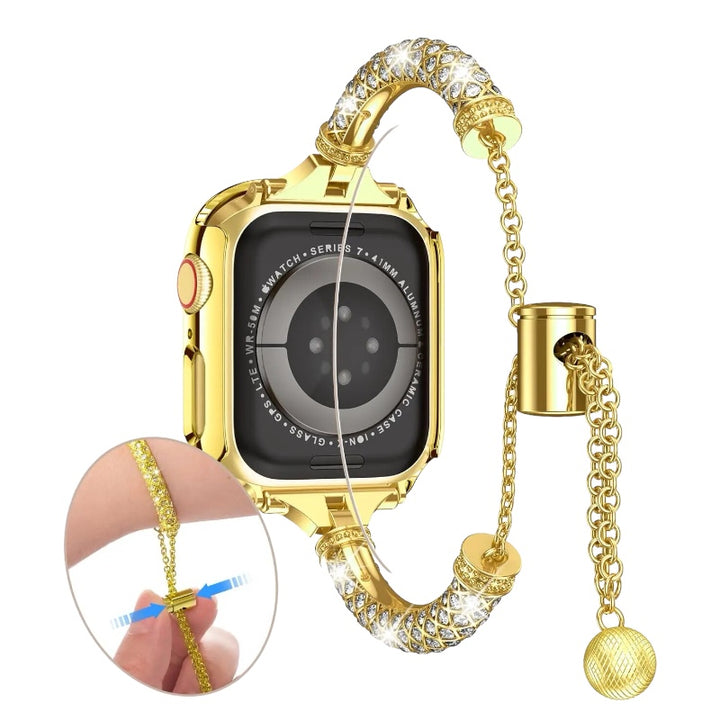 Plastik/Diamant 2-in-1 Luxus-Gehäuse Hülle/Case inkl. Edelstahl Armband für Apple Watch Series 10, 9, 8, 7, 6, 5, 4, 3, 2, 1, SE, Ultra | ZITOCASES®