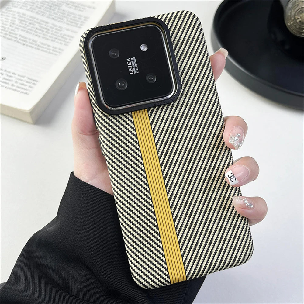 Gestreifte Carbon/Plastik Hülle/Case für Xiaomi Redmi Note 14-Serie | ZITOCASES®