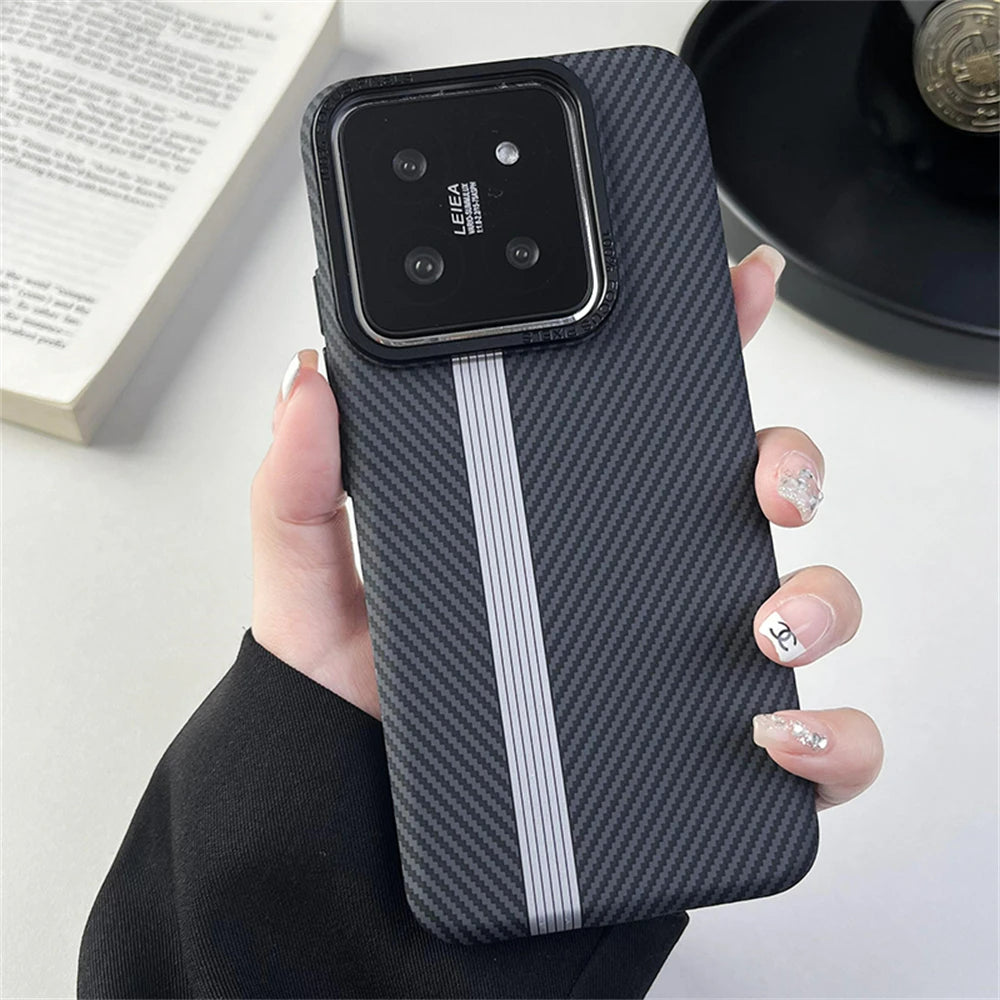 Gestreifte Carbon/Plastik Hülle/Case für Xiaomi Redmi Note 14-Serie | ZITOCASES®