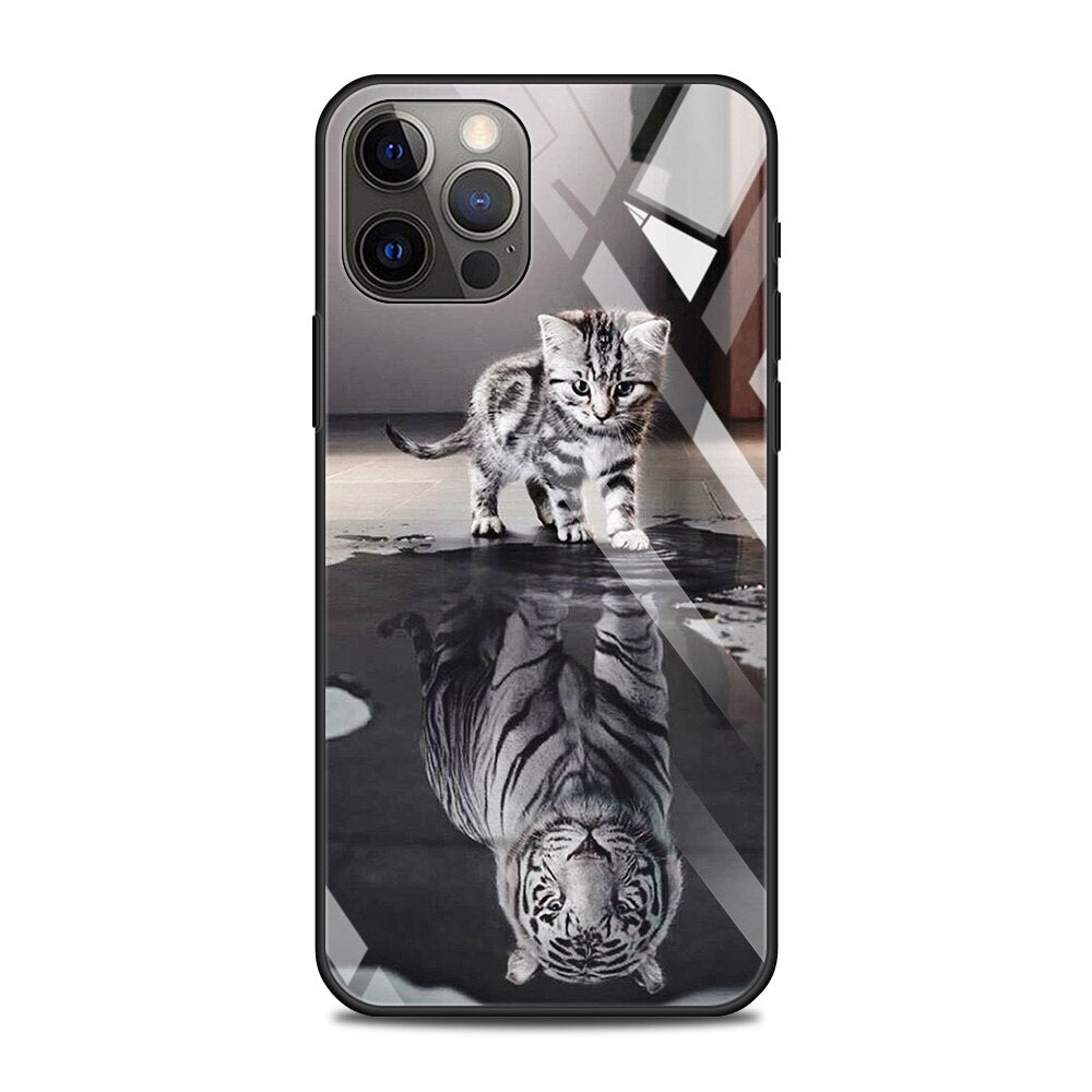 Tiger/Wolf Tier Motiv Panzerglas Hülle/Case für iPhone 16 -Serie | ZITOCASES®