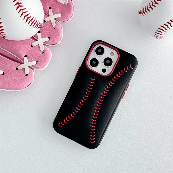 Baseball Design Kunstleder Hülle/Case für iPhone 14, 13, 12-Serie | ZITOCASES®