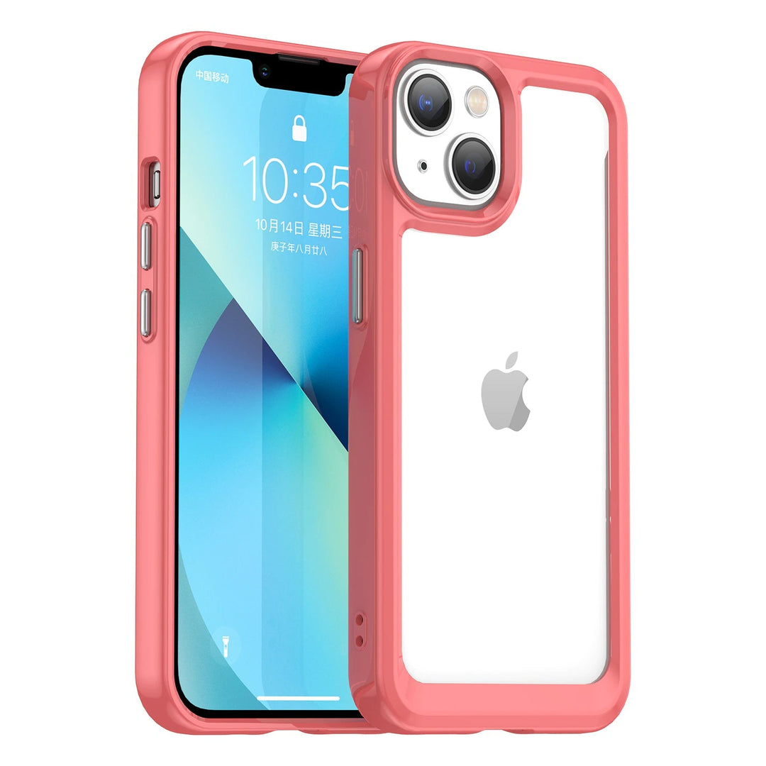 Transparente Silikon/Plastik Hülle/Case mit buntem Rahmen für iPhone 16, 15-Serie | ZITOCASES®