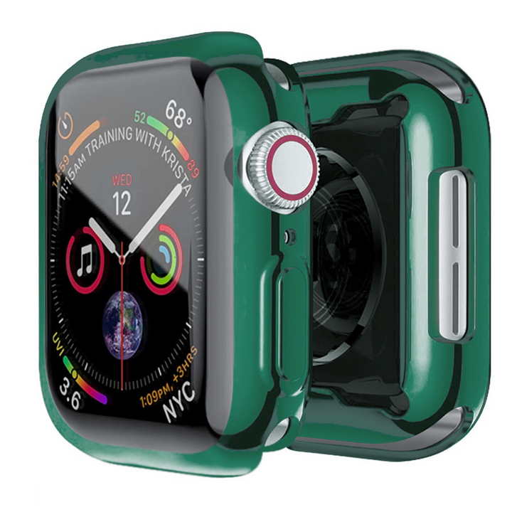 Transparente/Chrom Silikon Vollschutz Hülle/Case für Apple Watch Series 10, 9, 8, 7, 6, 5, 4, 3, 2, 1, SE, Ultra | ZITOCASES®