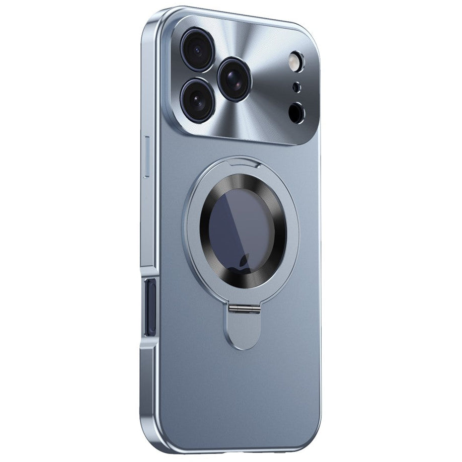 360° MagSafe/Magnet [SICHTSCHUTZ 9H-Glas] Aluminium Vollschutz Hülle/Case mit integriertem Ständer und Kameraabdeckung für iPhone 17 Pro, 17 Pro Max