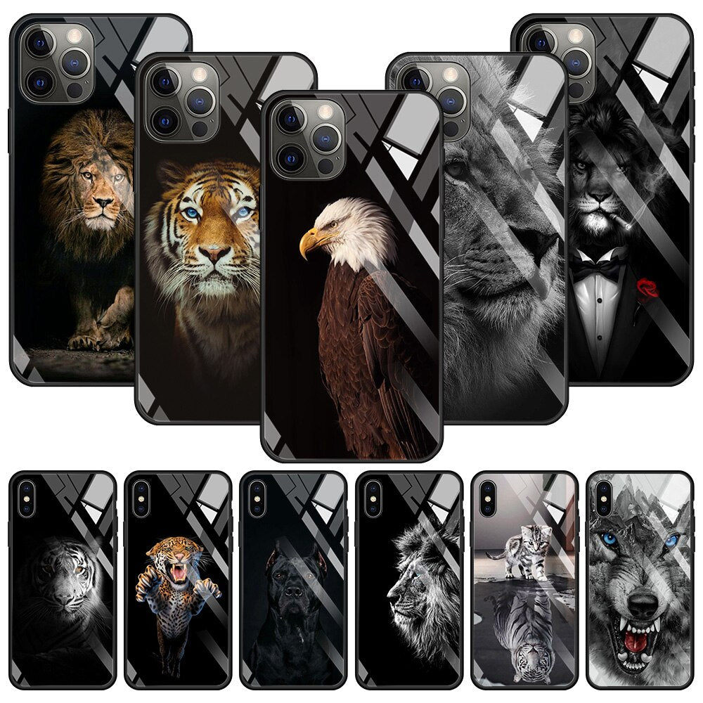 Tiger/Wolf Tier Motiv Panzerglas Hülle/Case für iPhone 16 -Serie | ZITOCASES®