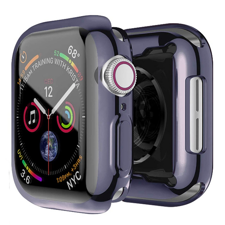 Transparente/Chrom Silikon Vollschutz Hülle/Case für alle Apple Watch Modelle (1) | ZITOCASES®