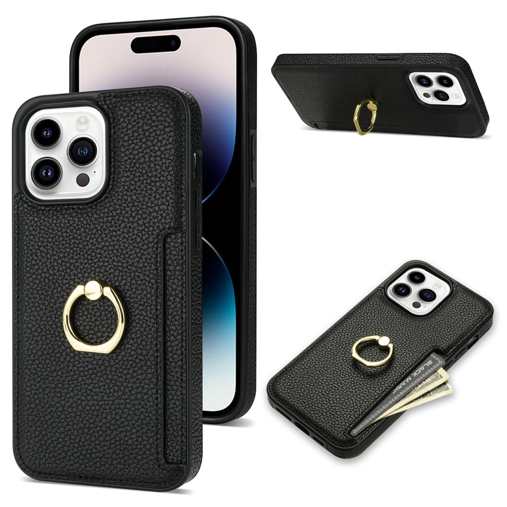 Kunstleder Kartenfach Hülle/Case inkl. Ring für iPhone 16, 15, 14, 13-Serie | ZITOCASES®