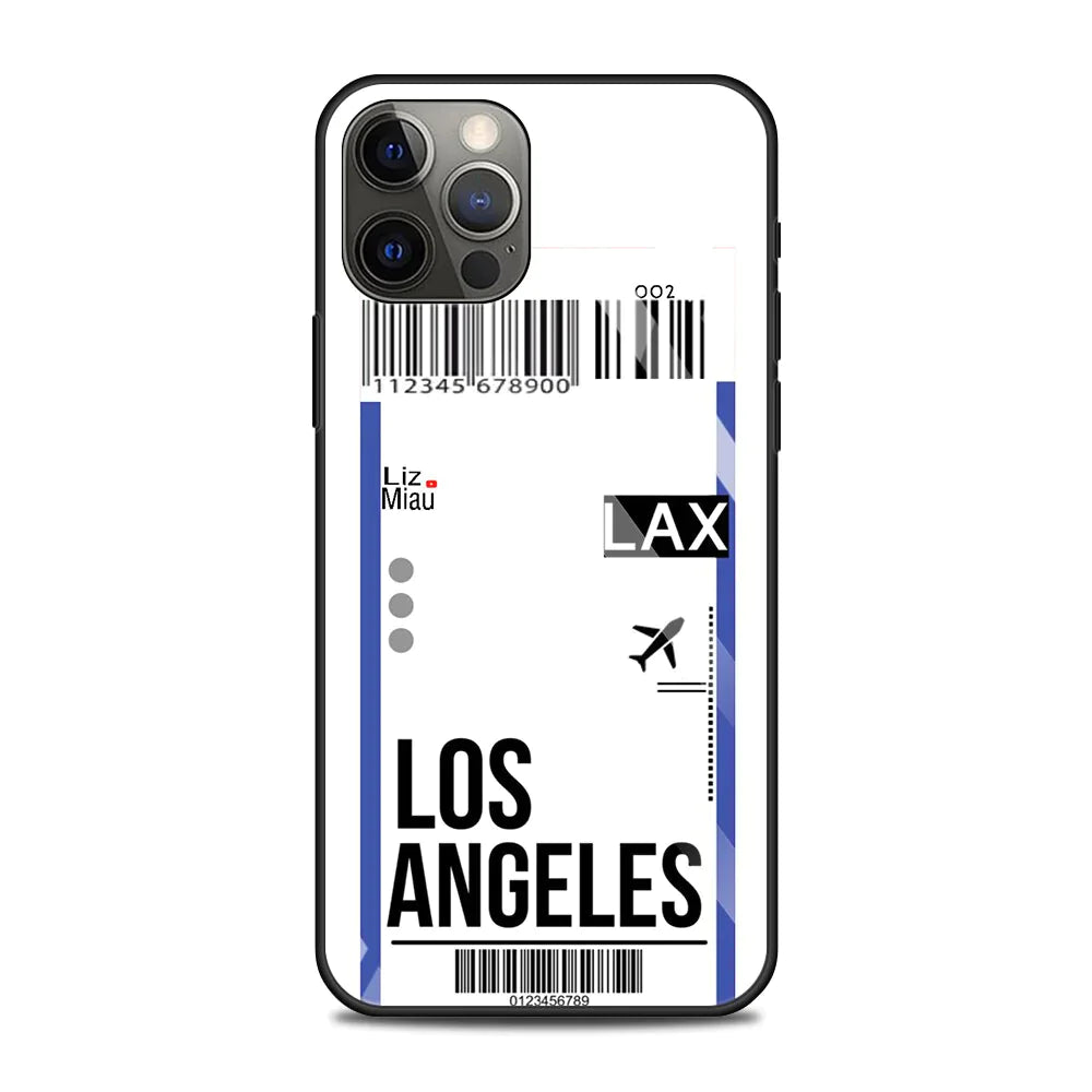 Flugticket/Reise Motiv Panzerglas Hülle/Case für iPhone 16, 15-Serie | ZITOCASES®