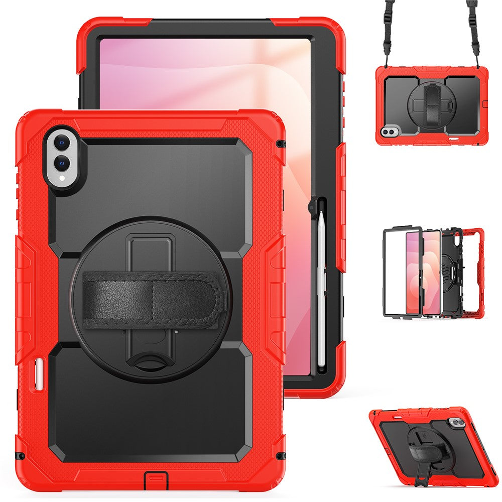 Dreiteilige Outdoor/Airbag Hülle/Case inkl. Gurt und Halteband für Samsung Galaxy Tab S11 Ultra, S11, S10 Ultra, S10 Plus, S10 FE Plus, S10 FE, S10 Lite