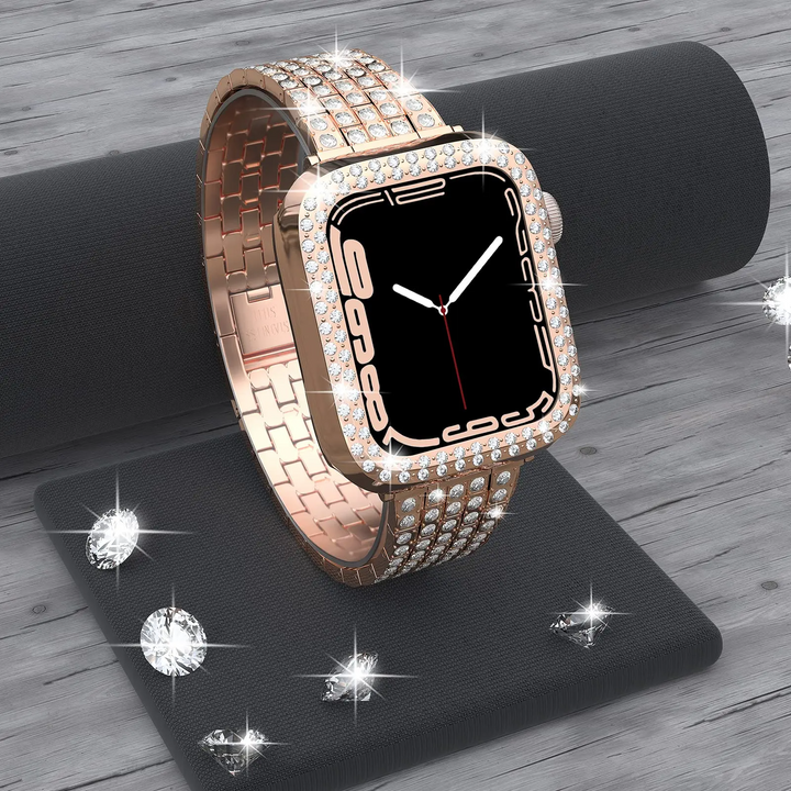 Plastik/Diamant 2-in-1 Luxus-Gehäuse Hülle/Case inkl. Edelstahl Gliederarmband für Apple Watch | ZITOCASES®