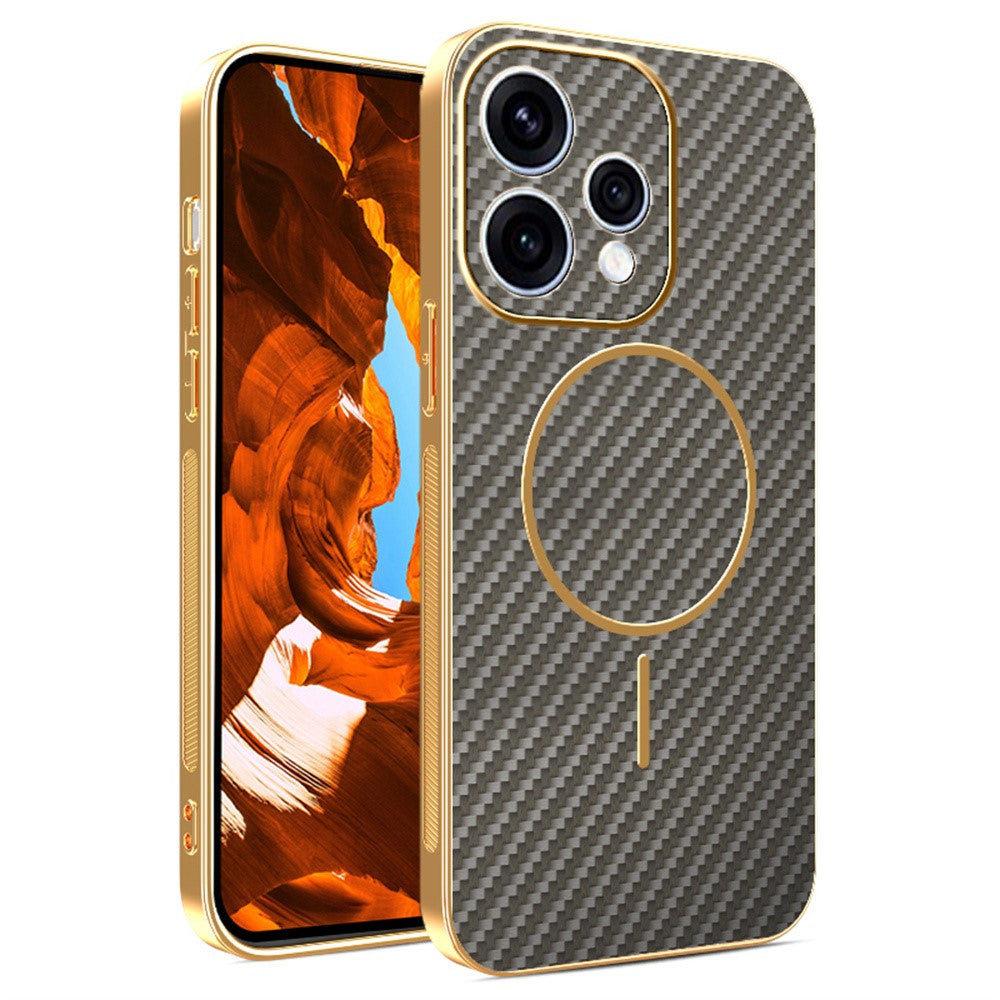 Carbon Optik Chrom/Gold MagSafe/Magnet Hülle/Case für Oppo Reno 15, 15 Pro, 15 FS, 15 F | ZITOCASES®