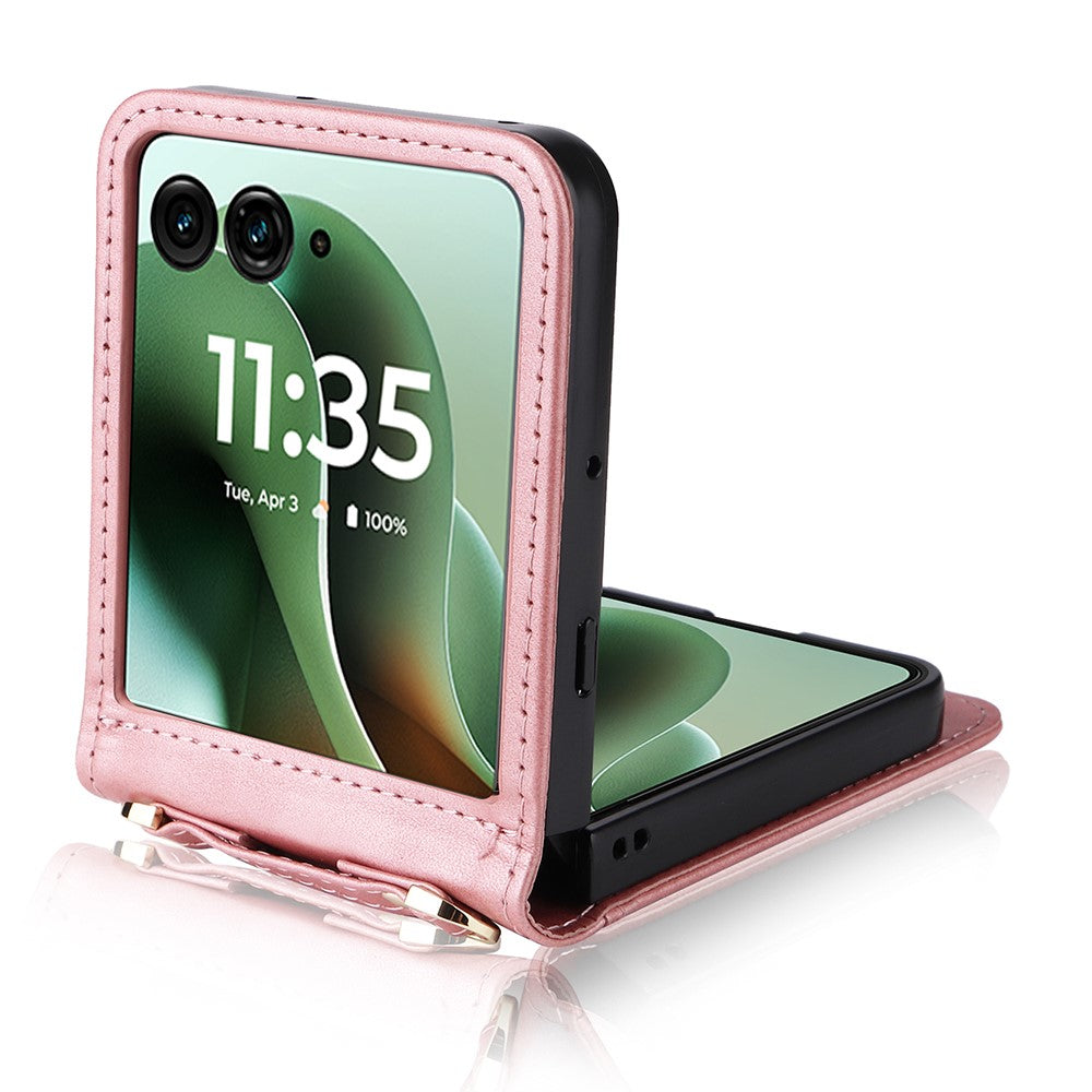 Kunstleder/Kartenfach Hülle/Case zum Umhängen (Inkl. Gurt) für Motorola Razr 70, 70 Plus, 70 Ultra