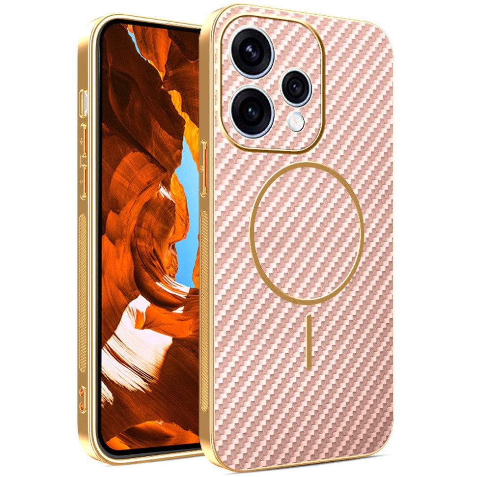 Carbon Optik Chrom/Gold MagSafe/Magnet Hülle/Case für Oppo Reno 15, 15 Pro, 15 FS, 15 F | ZITOCASES®