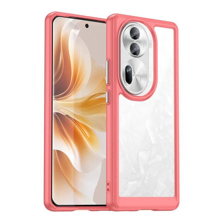 Transparente Silikon/Plastik Hülle/Case mit buntem Rahmen für Oppo Reno A-Serie | ZITOCASES®