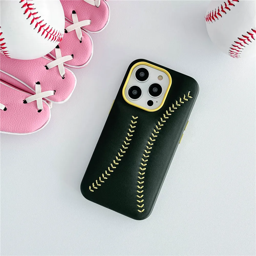 Baseball Design Kunstleder Hülle/Case für iPhone 14, 13, 12-Serie | ZITOCASES®