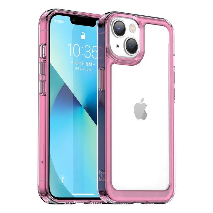 Transparente Silikon/Plastik Hülle/Case mit buntem Rahmen für iPhone 16, 15-Serie | ZITOCASES®