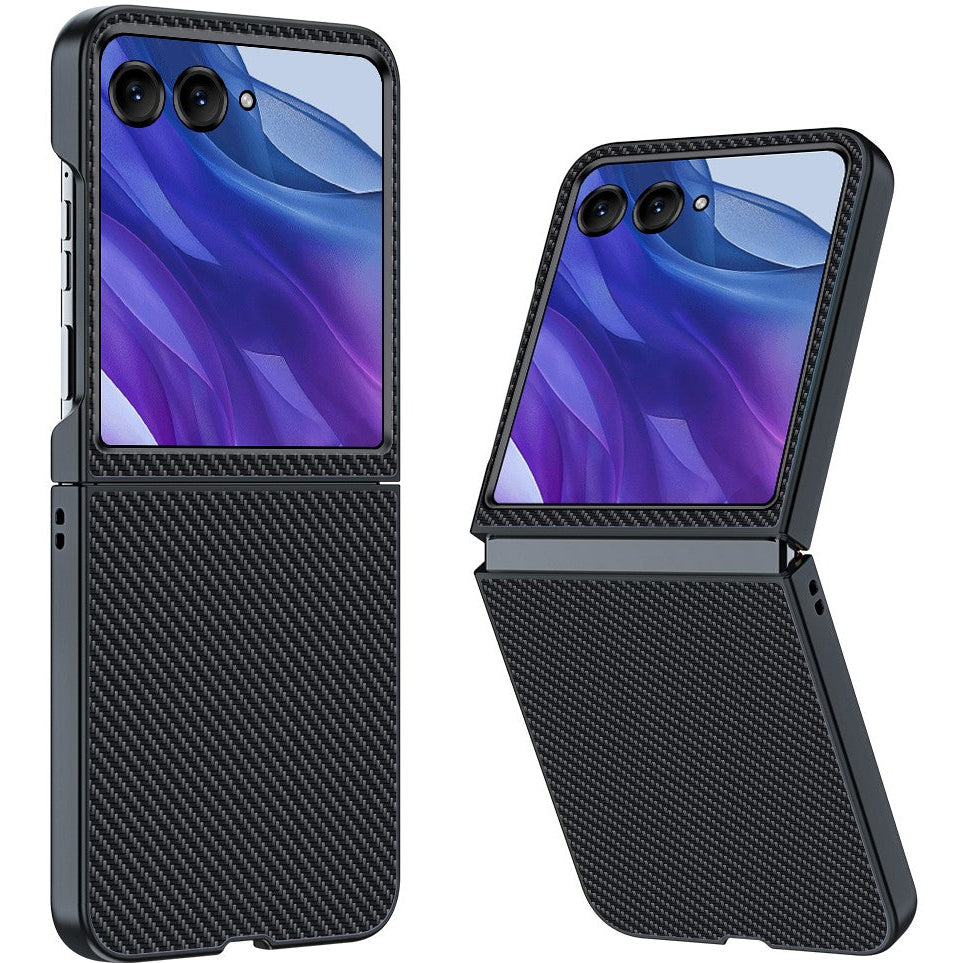 Carbon Optik/Kunstleder Hülle/Case für Motorola Razr 70, 70 Plus, 70 Ultra
