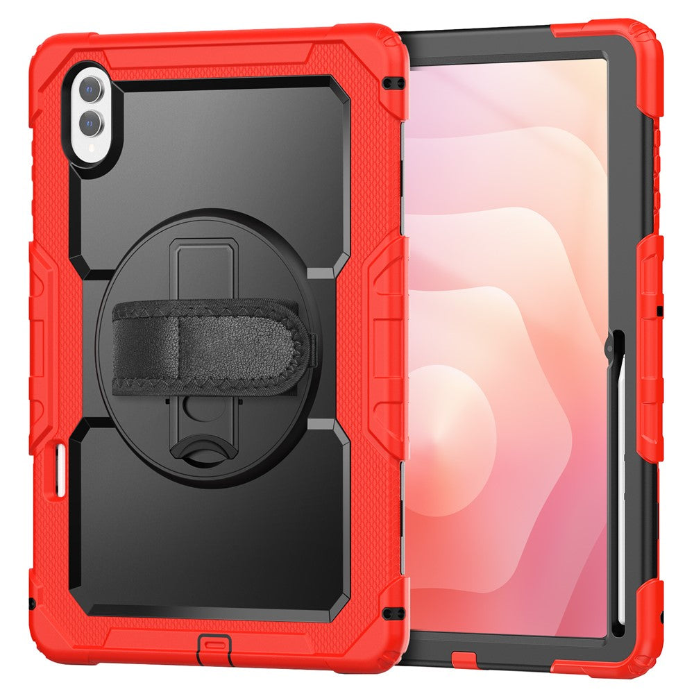 Dreiteilige Outdoor/Airbag Hülle/Case inkl. Gurt und Halteband für Samsung Galaxy Tab S11 Ultra, S11, S10 Ultra, S10 Plus, S10 FE Plus, S10 FE, S10 Lite
