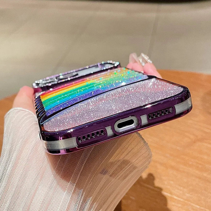 3D Glitzer/Diamant Regenbogen Silikon Hülle/Case für iPhone 17 Pro, 17 Pro Max | ZITOCASES®
