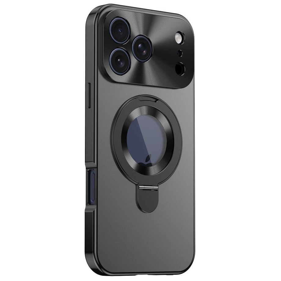 360° MagSafe/Magnet [SICHTSCHUTZ 9H-Glas] Aluminium Vollschutz Hülle/Case mit integriertem Ständer und Kameraabdeckung für iPhone 17 Pro, 17 Pro Max