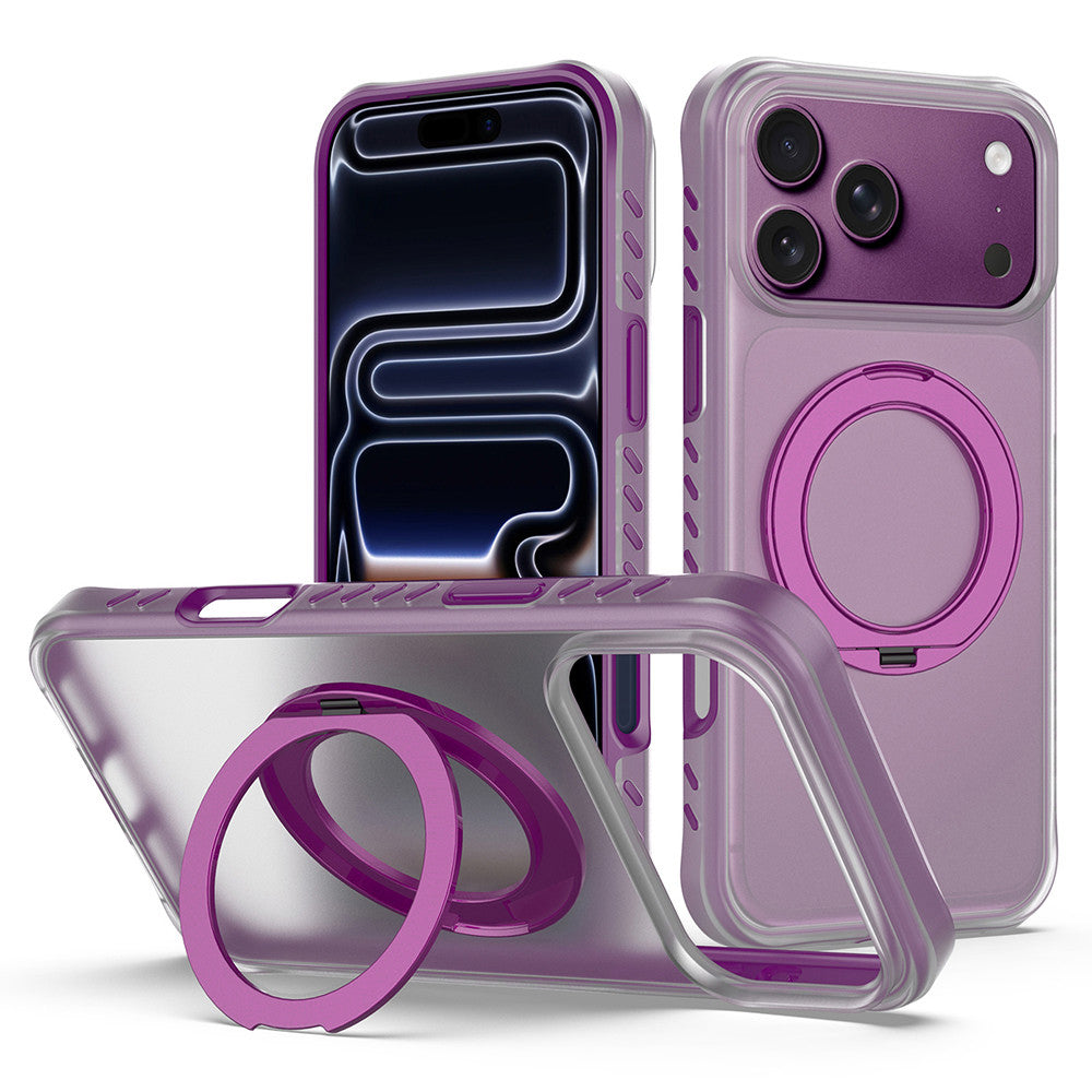 Stoßabsorbierende Matte/Transparente MagSafe/Magnet Hülle/Case mit integriertem Ständer für iPhone 18 Pro, 18 Pro Max | ZITOCASES®
