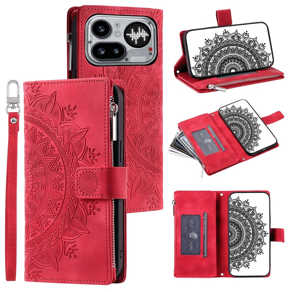 Mandala-Blumen Kunstleder Brieftaschen Hülle/Case für Nothing Phone (4a) Pro | ZITOCASES®