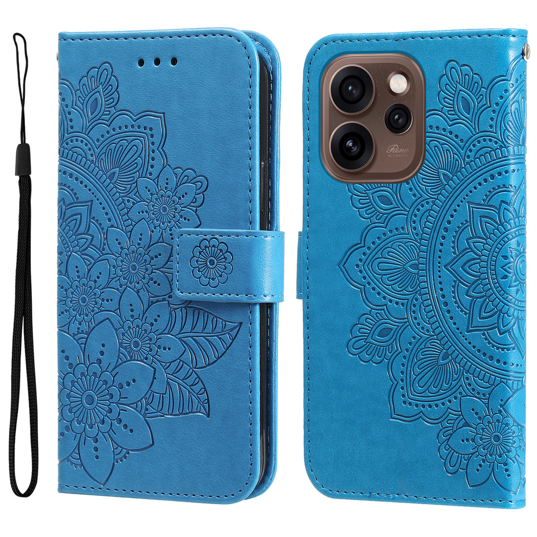 Mandala-Blumen Kunstleder Klapp Hülle/Flip Case für Oppo Reno 15, 15 Pro, 15 FS, 15 F | ZITOCASES®