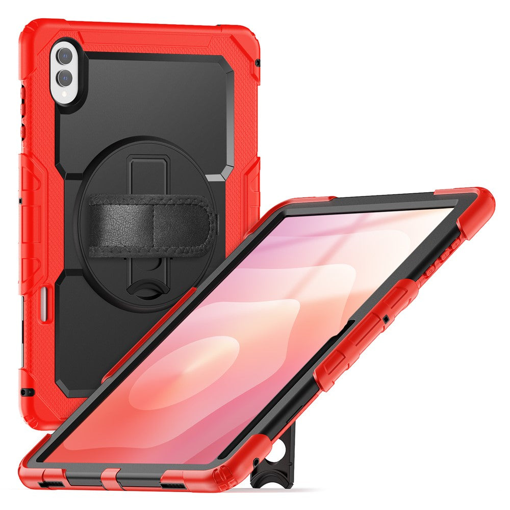 Dreiteilige Outdoor/Airbag Hülle/Case inkl. Gurt und Halteband für Samsung Galaxy Tab S11 Ultra, S11, S10 Ultra, S10 Plus, S10 FE Plus, S10 FE, S10 Lite