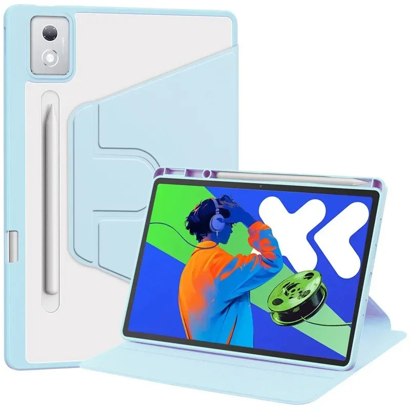 Transparente Kunstleder Hülle/Case inkl. Ständer/Auflage für Lenovo Idea Tab, Tab Plus, Tab Pro, Yoga Tab, Yoga Tab Plus, Tab K11, Tab K11e, Tab One, Tab K9, Tab M11, Legion Tab