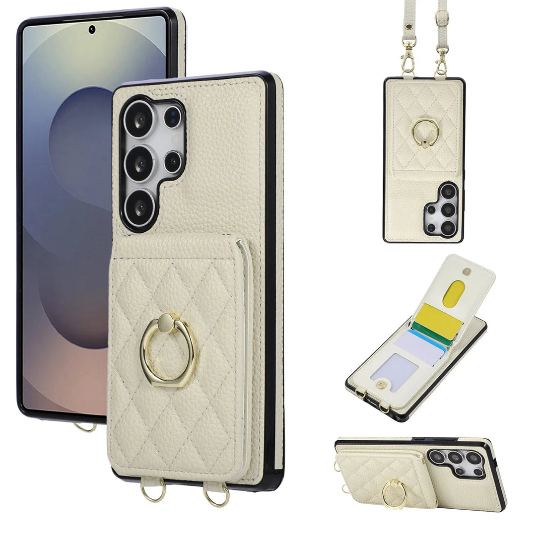 Kunstleder/Kartenfach Hülle/Case zum Umhängen (Inkl. Gurt) für Samsung Galaxy S26, S26 Plus, S26 Ultra