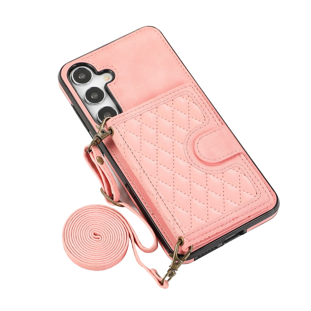 Karierte Kunstleder Kartenfach Hülle/Case zum Umhängen (Inkl. Kordel) für Samsung Galaxy S25, S25 Plus, S25 Ultra, S24, S24 Plus, S24 Ultra, S24 FE, S23 FE, S23, S23 Plus, S23 Ultra, S22, S22 Plus, S22 Ultra, S21 FE, S21, S21 Plus, S21 Ultra | ZITOCASES®