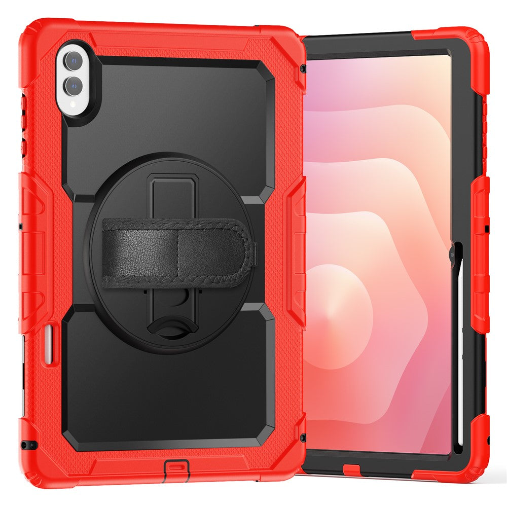 Dreiteilige Outdoor/Airbag Hülle/Case inkl. Gurt und Halteband für Samsung Galaxy Tab S11 Ultra, S11, S10 Ultra, S10 Plus, S10 FE Plus, S10 FE, S10 Lite