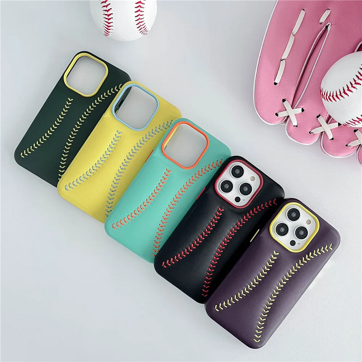 Baseball Design Kunstleder Hülle/Case für iPhone 14, 13, 12-Serie | ZITOCASES®