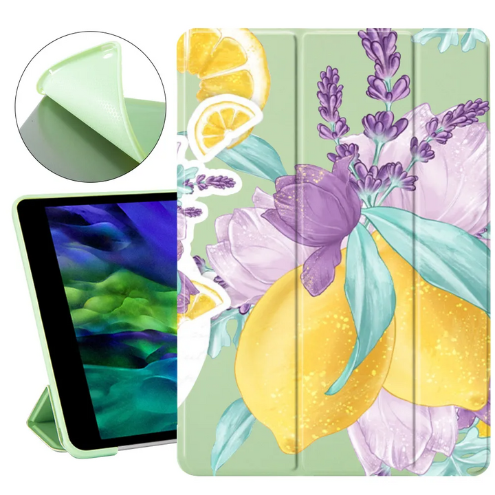 Blumen/Zitronen Motiv Kunstleder Hülle/Case für iPad, Mini, Pro, Air | ZITOCASES®