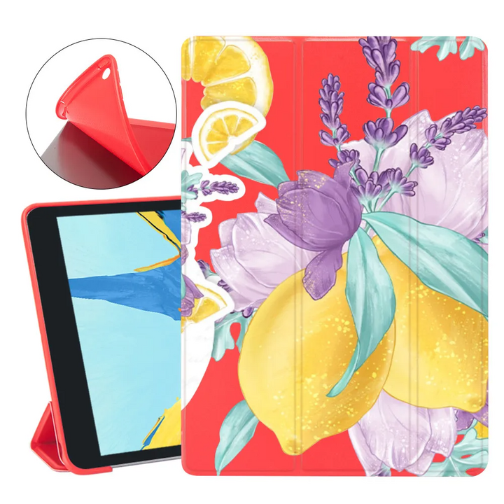 Blumen/Zitronen Motiv Kunstleder Hülle/Case für iPad, Mini, Pro, Air | ZITOCASES®