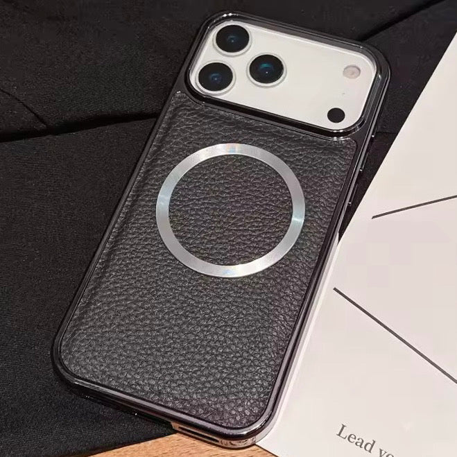 Kunstleder/Chrom MagSafe/Magnet Hülle/Case für iPhone 17 Pro, 17 Pro Max | ZITOCASES®