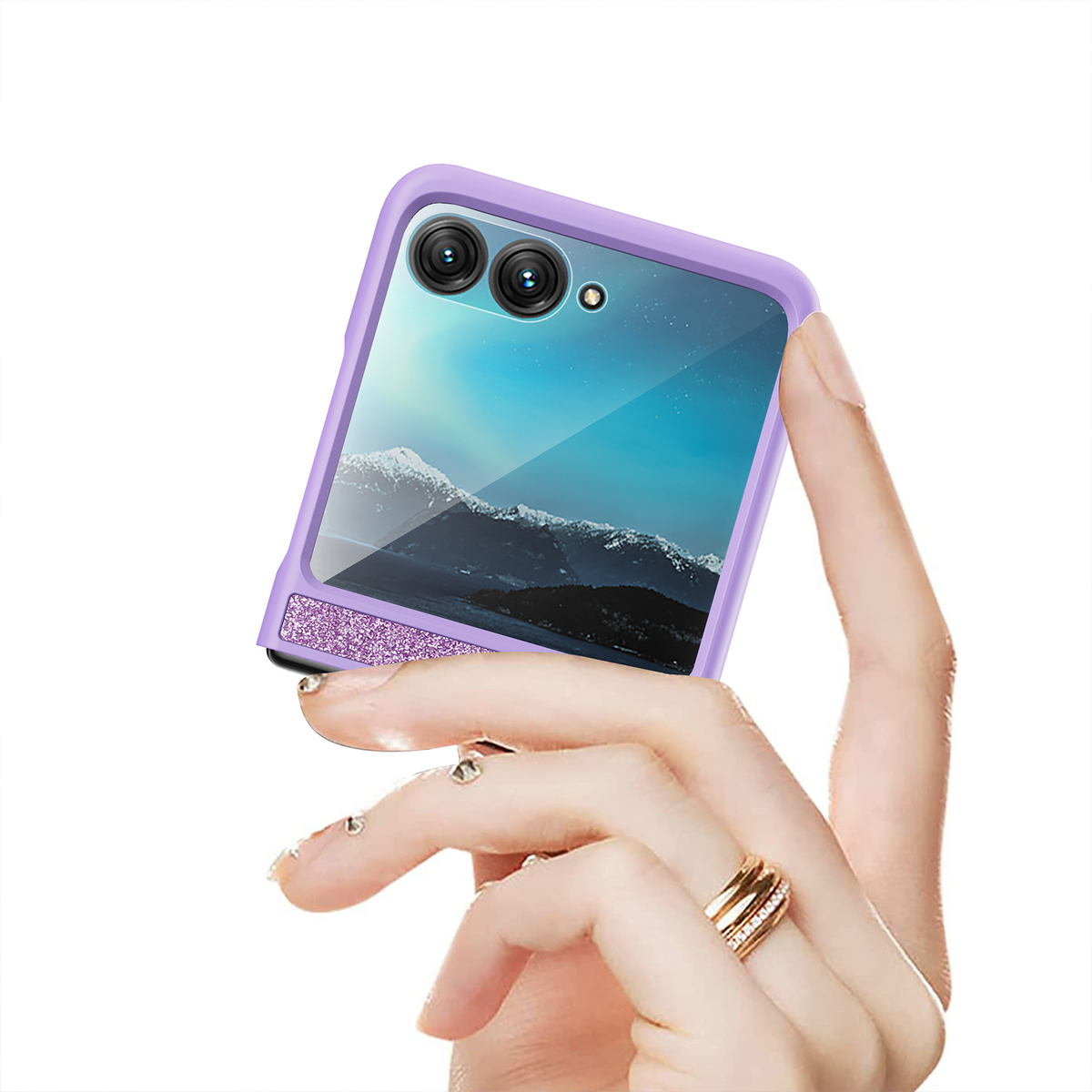 Motorola Razr 50 Hülle - Carbon Fiber Flip Case Mit Vollschutz