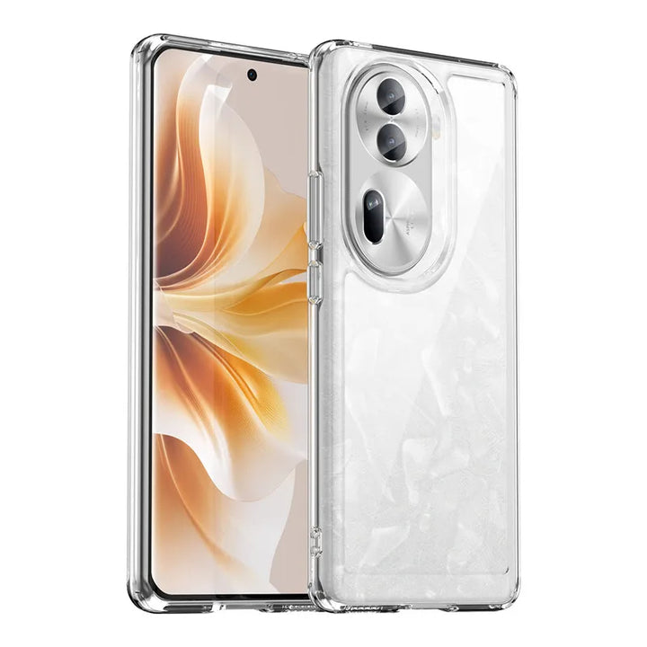 Transparente Silikon/Plastik Hülle/Case mit buntem Rahmen für Oppo Reno 12, 11, 10, 9, 8, 7-Serie | ZITOCASES®