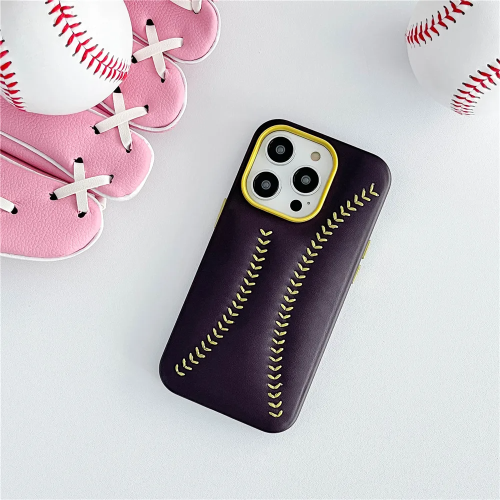 Baseball Design Kunstleder Hülle/Case für iPhone 14, 13, 12-Serie | ZITOCASES®