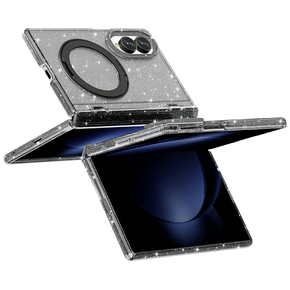 Transparente/Glitzer MagSafe/Magnet Hülle/Case mit integriertem Ständer für Samsung Galaxy Z Fold 8 | ZITOCASES®