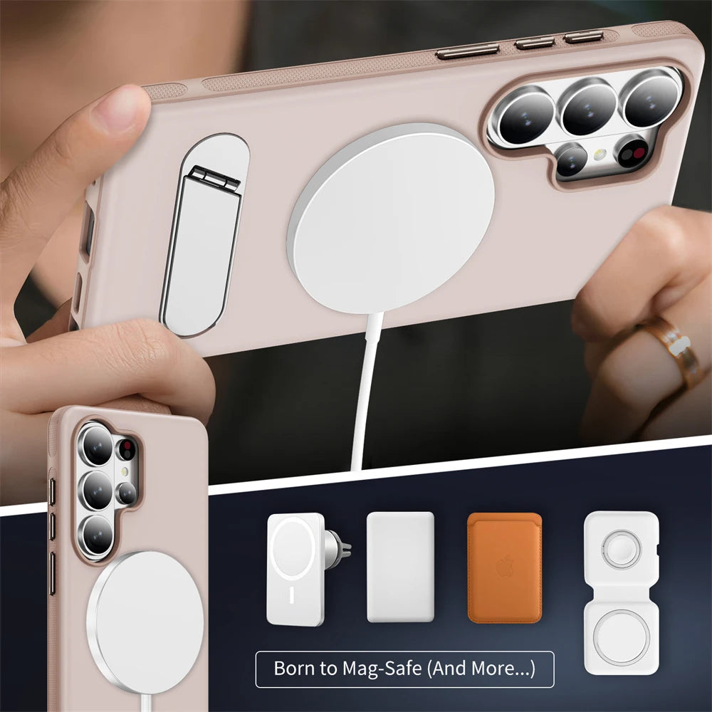 Bunte/Matte MagSafe/Magnet Plastik Hülle/Case mit integriertem Ständer für Samsung Galaxy S26, S26 Plus, S26 Ultra | ZITOCASES®
