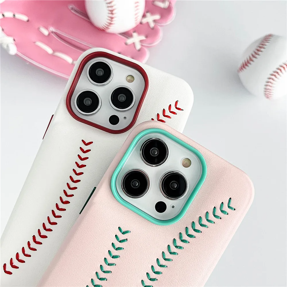 Baseball Design Kunstleder Hülle/Case für iPhone 14, 13, 12-Serie | ZITOCASES®