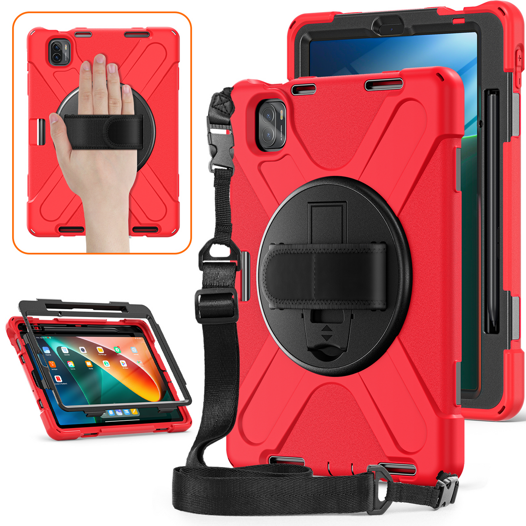 Dreiteilige Outdoor/Airbag Soft Hülle/Case inkl. Gurt für Xiaomi Pad 7, 7 Pro, 6, 6 Pro 5, 5 Pro, Redmi Pad | ZITOCASES®