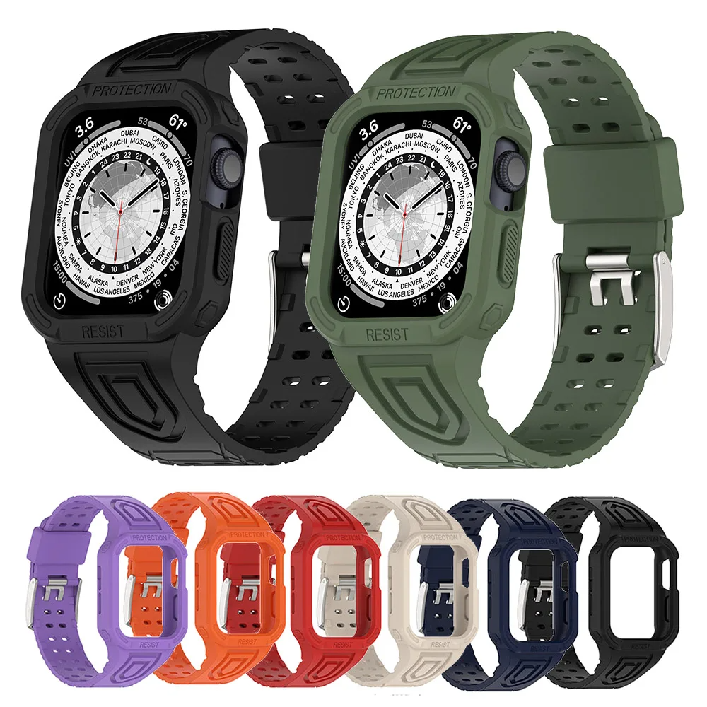 Silikon 2-in-1 Outdoor-Gehäuse Hülle/Case inkl. Silikon Armband für Apple Watch Series 10, 9, Ultra | ZITOCASES®