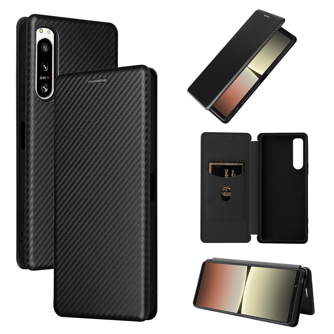 Kunstleder Carbon Klapp Hülle/Flip Case für Sony Xperia 10 V, 10 VI | ZITOCASES®