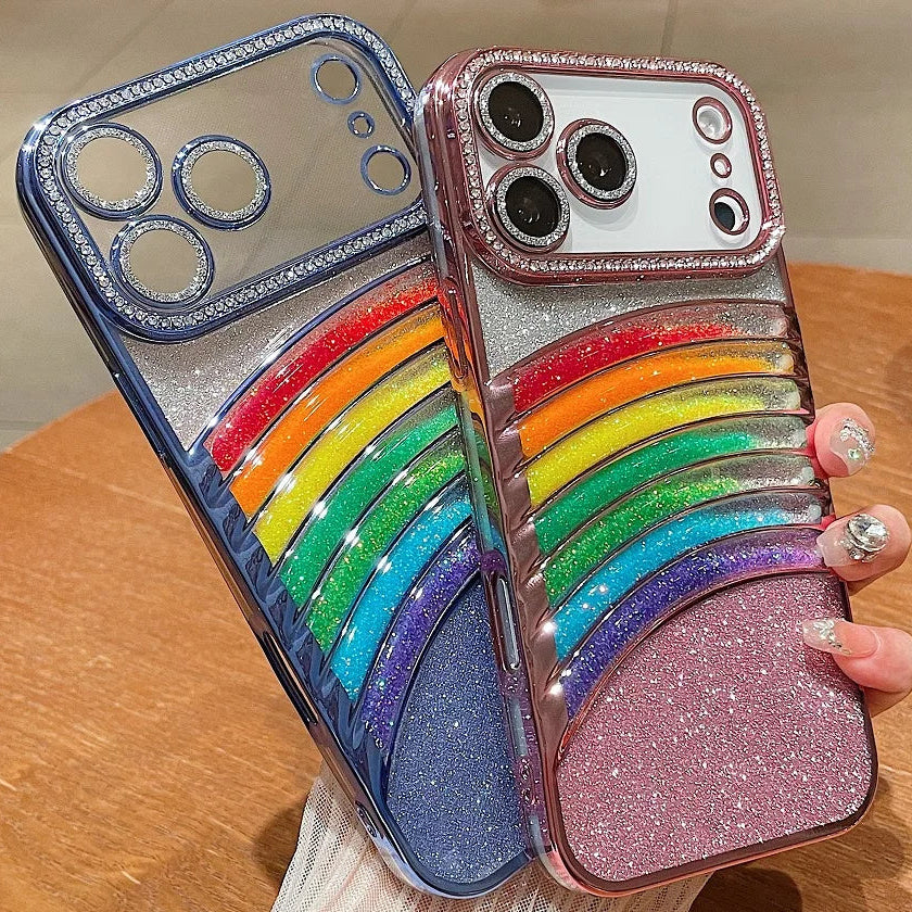 3D Glitzer/Diamant Regenbogen Silikon Hülle/Case für iPhone 17 Pro, 17 Pro Max | ZITOCASES®